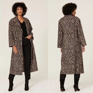 Victor Alfaro Leopard Jacquard Coat Size M